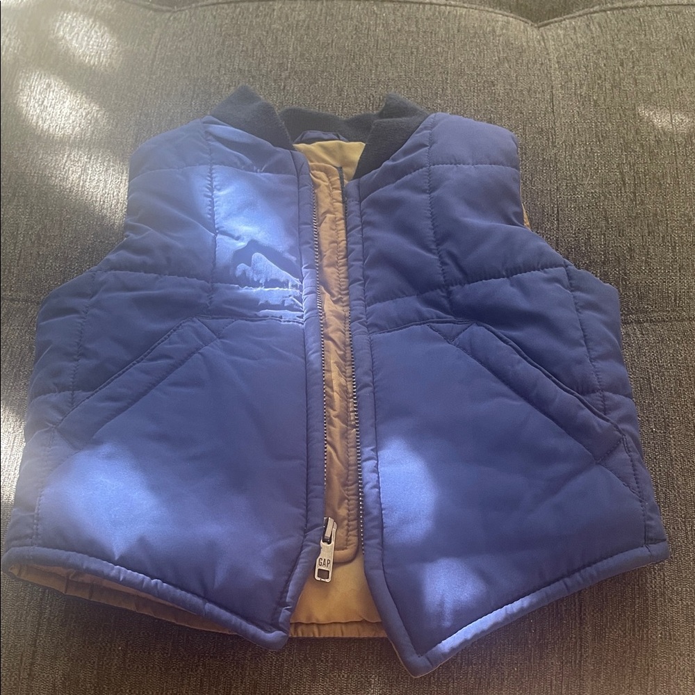 GAP Kids Blue and Tan Vest